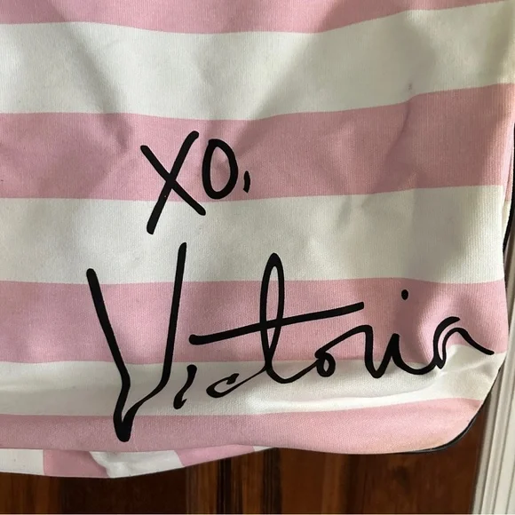 Victoria Secret Pink Striped Tote Bag XO - Picture 3 of 8